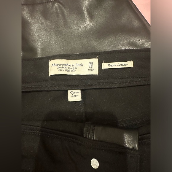 Abercrombie & Fitch vegan leather ankle straight high rise size 16 - Picture 4 of 7